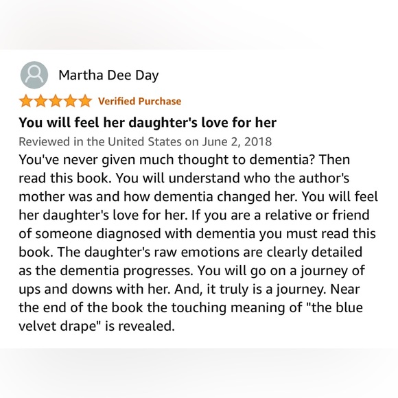 SIGNED Book / The Blue Velvet Drape: Dealing with Dementia, NWOT - Picture 14 of 16